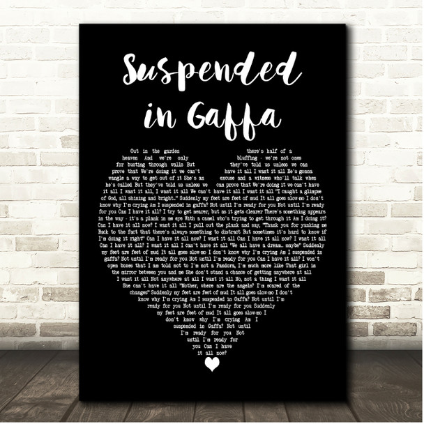 Kate Bush Suspended in Gaffa Black Heart Song Lyric Print