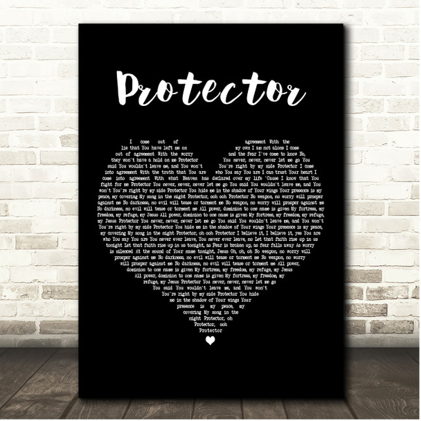 Kim Walker-Smith Protector Black Heart Song Lyric Print