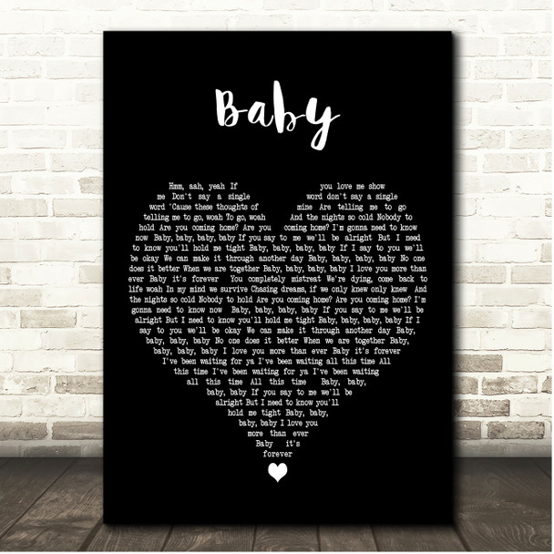 Anton Powers & Pixie Lott Baby Black Heart Song Lyric Print