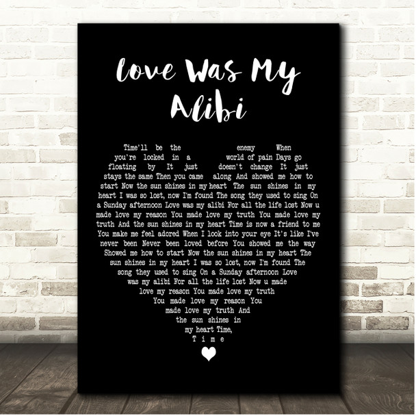 Kristoffer Fogelmark Love Was My Alibi Black Heart Song Lyric Print