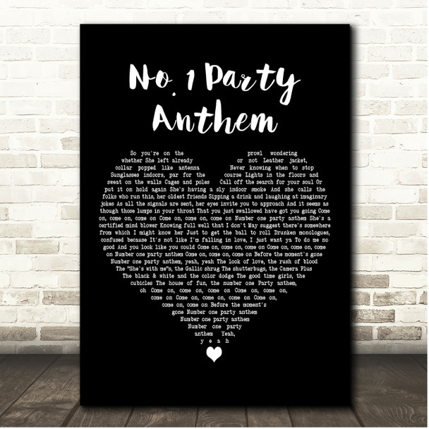 Arctic Monkeys No. 1 Party Anthem Black Heart Song Lyric Print