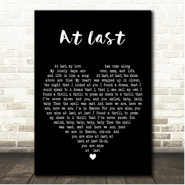Aretha Franklin At Last Black Heart Song Lyric Print