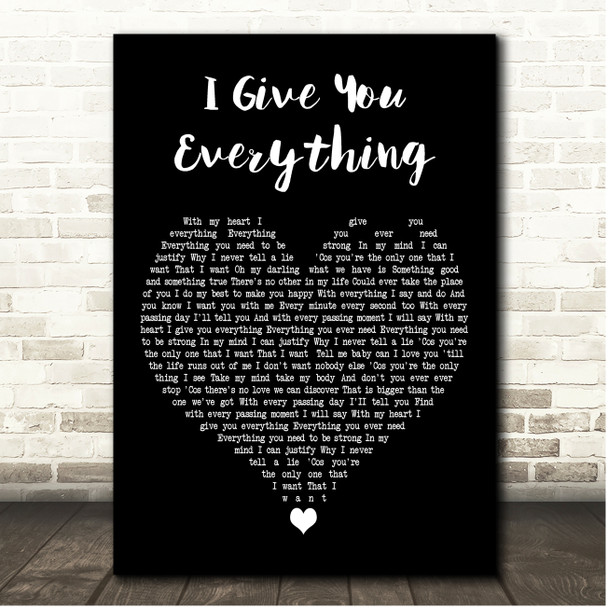 Lisa Stansfield I Give You Everything Black Heart Song Lyric Print