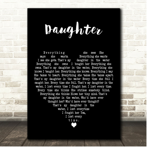 Loudon Wainwright III Daughter Black Heart Song Lyric Print