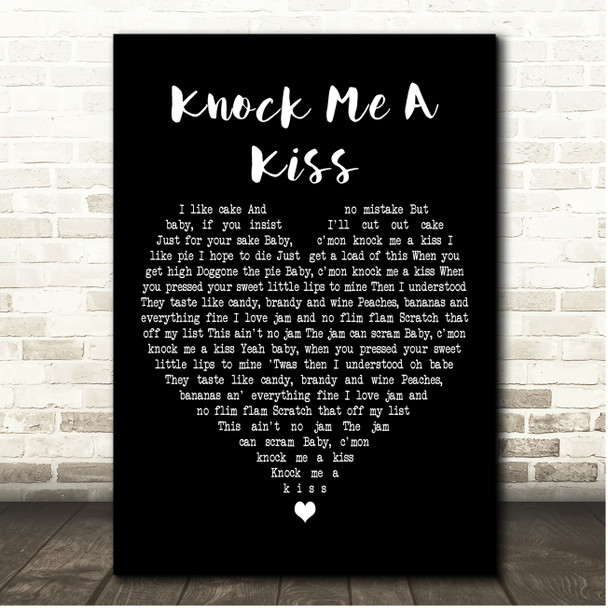 Louis Jordan Knock Me A Kiss Black Heart Song Lyric Print
