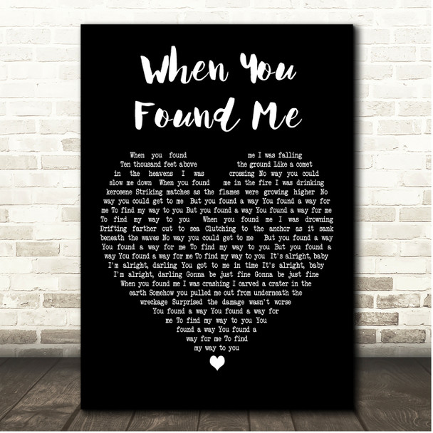 Lucero When You Found Me Black Heart Song Lyric Print