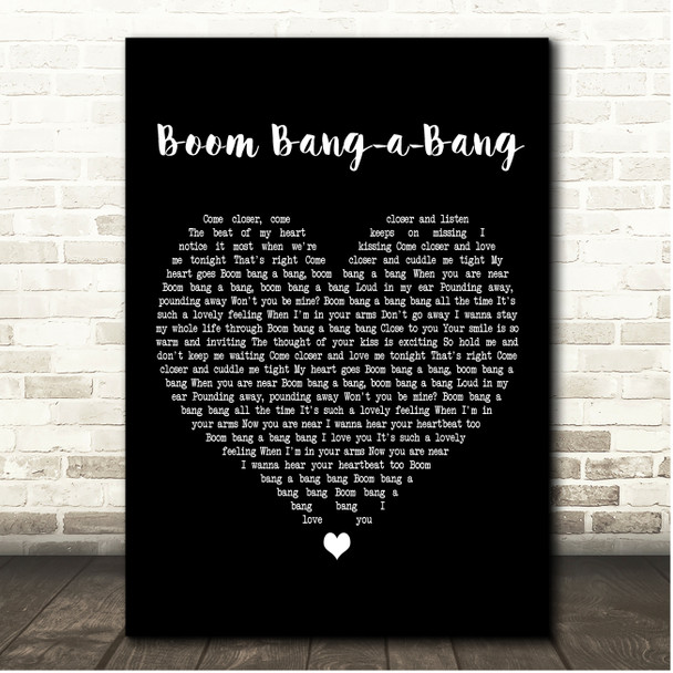 Lulu Boom Bang-a-Bang Black Heart Song Lyric Print