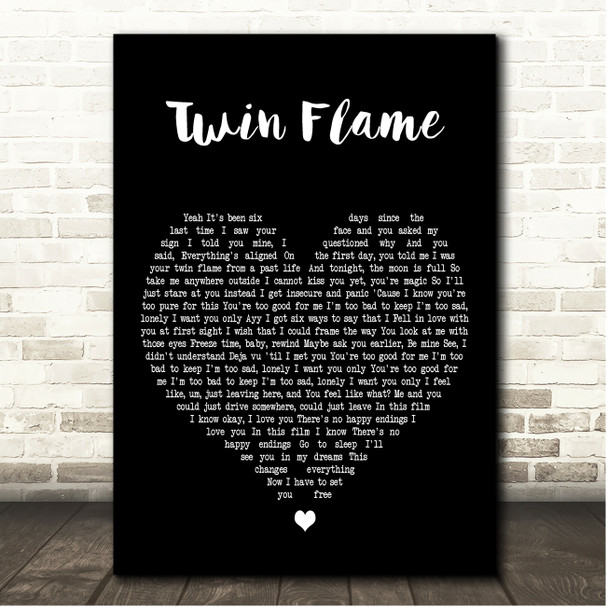 Machine Gun Kelly Twin Flame Black Heart Song Lyric Print