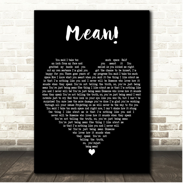 Madeline The Person Mean! Black Heart Song Lyric Print