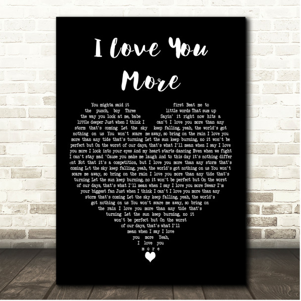 Avery Anna I Love You More Black Heart Song Lyric Print