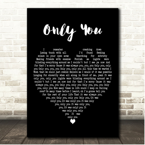 Markus Feehily Only You Black Heart Song Lyric Print