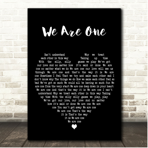 Maze featuring Frankie Beverly We Are One Black Heart Song Lyric Print