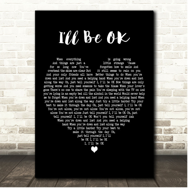 McFly Ill Be OK Black Heart Song Lyric Print