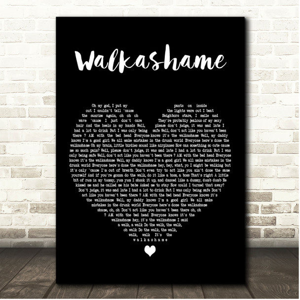 Meghan Trainor Walkashame Black Heart Song Lyric Print