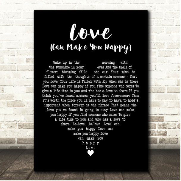 Mercy Love (Can Make You Happy) Black Heart Song Lyric Print