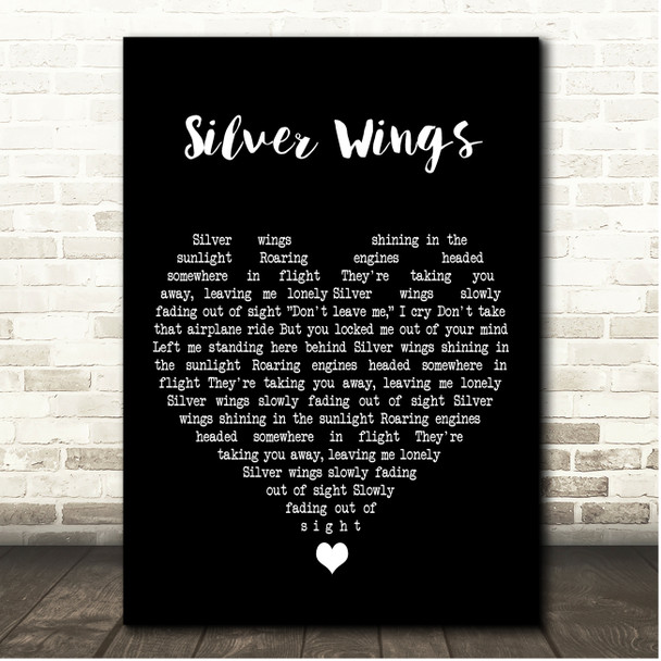 Merle Haggard Silver Wings Black Heart Song Lyric Print