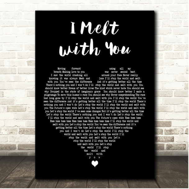 Modern English I Melt with You Black Heart Song Lyric Print