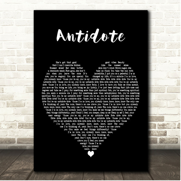 NAO Antidote Black Heart Song Lyric Print