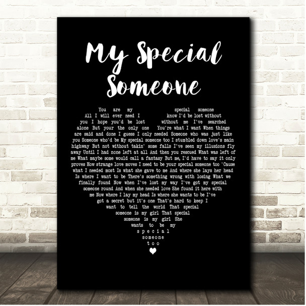 Neil Diamond My Special Someone Black Heart Song Lyric Print