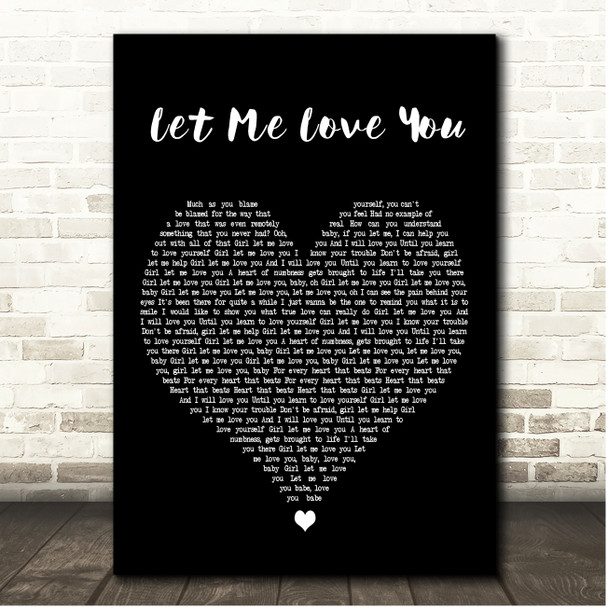 Ne-Yo Let Me Love You Black Heart Song Lyric Print