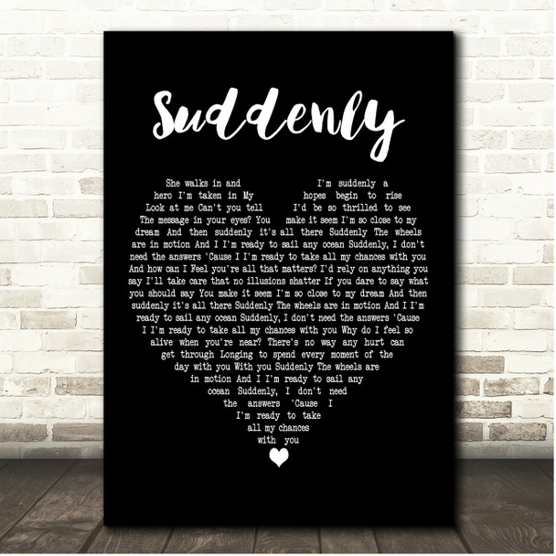 Olivia Newton-John Suddenly Black Heart Song Lyric Print