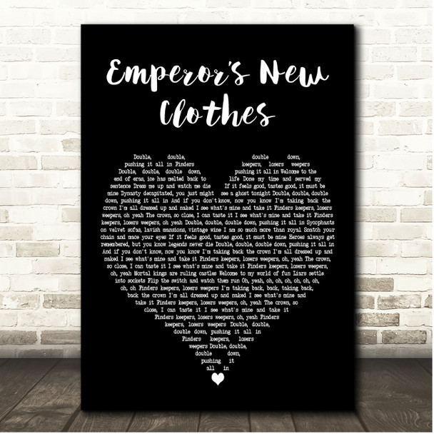 Panic! at the Disco Emperors New Clothes Black Heart Song Lyric Print