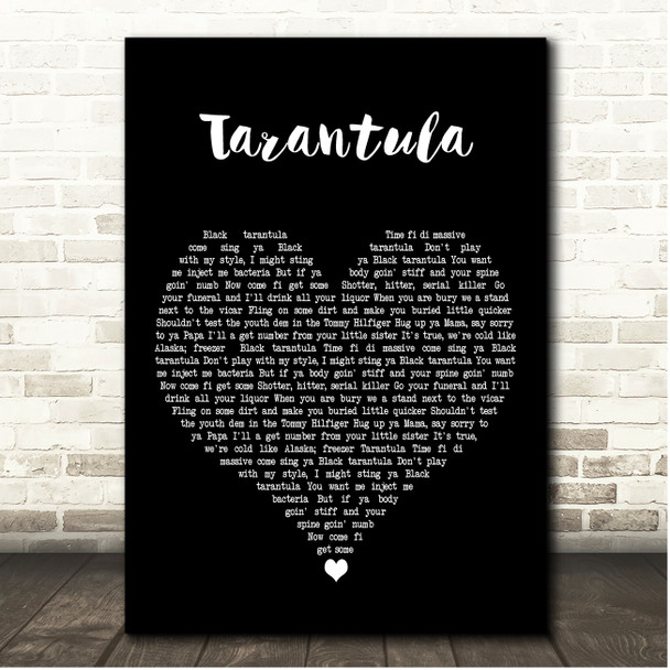 Pendulum Tarantula Black Heart Song Lyric Print