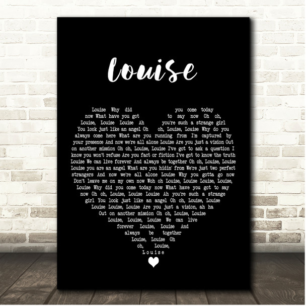 Phil Everly Louise Black Heart Song Lyric Print