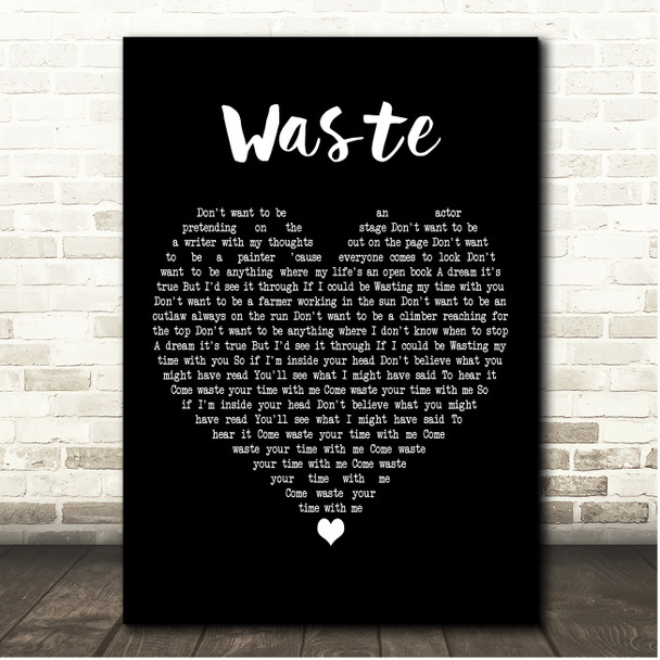 Phish Waste Black Heart Song Lyric Print