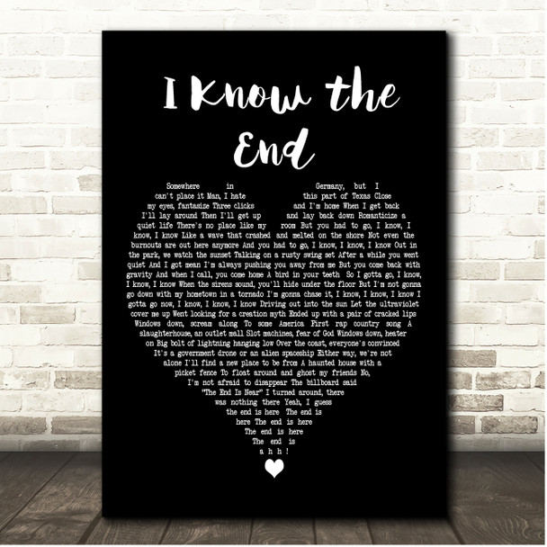 Phoebe Bridgers I Know the End Black Heart Song Lyric Print