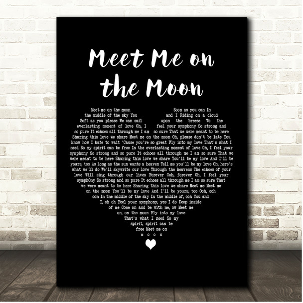 Phyllis Hyman Meet Me on the Moon Black Heart Song Lyric Print