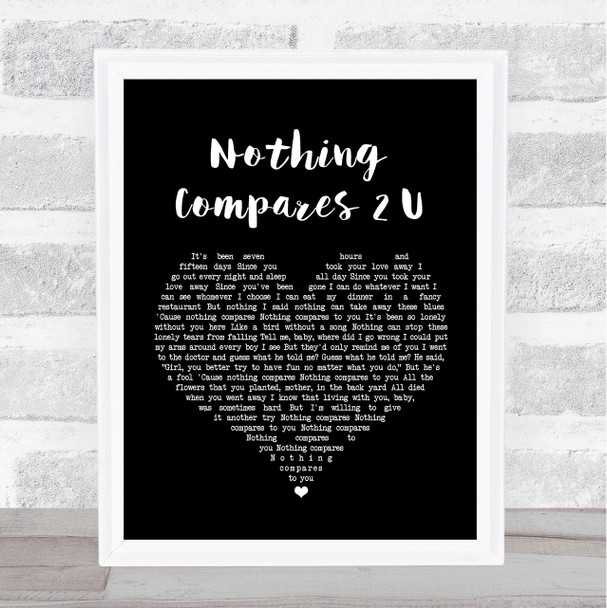 Sinead O'Connor Nothing Compares 2 U Black Heart Song Lyric Quote Print
