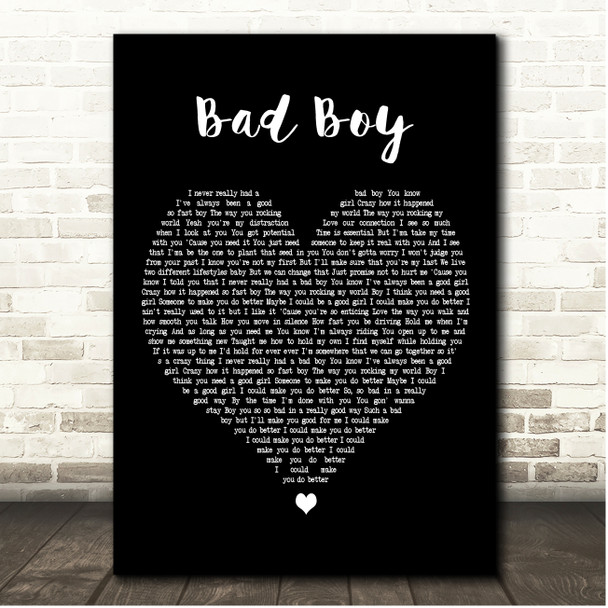 Queen Naija Bad Boy Black Heart Song Lyric Print