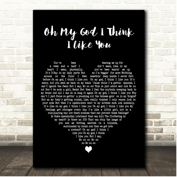 Rachel Bloom Oh My God I Think I Like You Black Heart Song Lyric Print