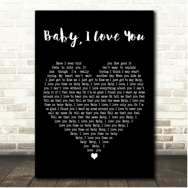 Ramones Baby, I Love You Black Heart Song Lyric Print