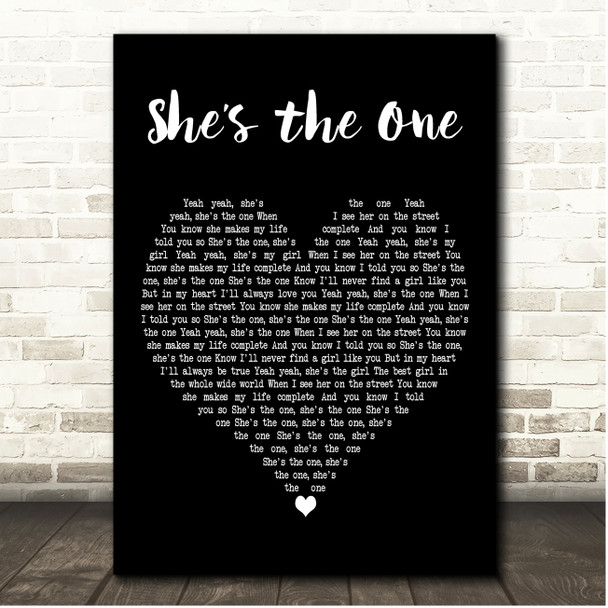 Ramones Shes the One Black Heart Song Lyric Print