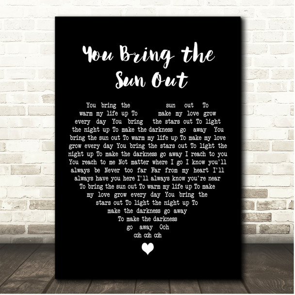 Randy Crawford You Bring the Sun Out Black Heart Song Lyric Print