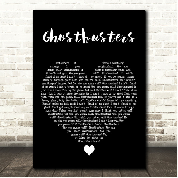 Ray Parker Jr. Ghostbusters Black Heart Song Lyric Print