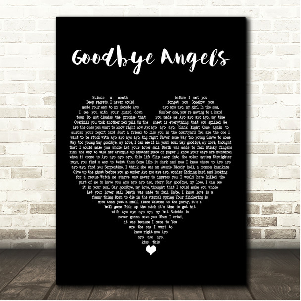 Red Hot Chili Peppers Goodbye Angels Black Heart Song Lyric Print