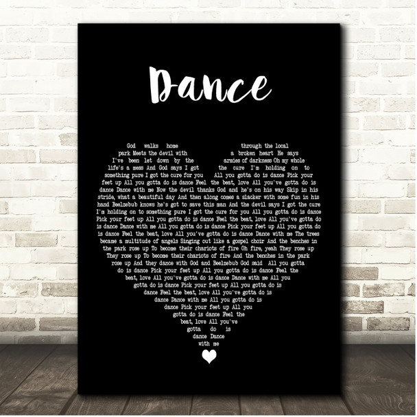 Rick Astley Dance Black Heart Song Lyric Print