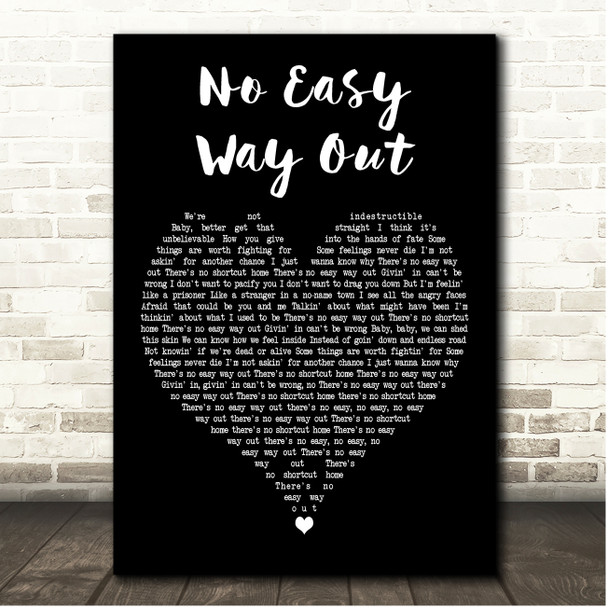 Robert Tepper No Easy Way Out Black Heart Song Lyric Print