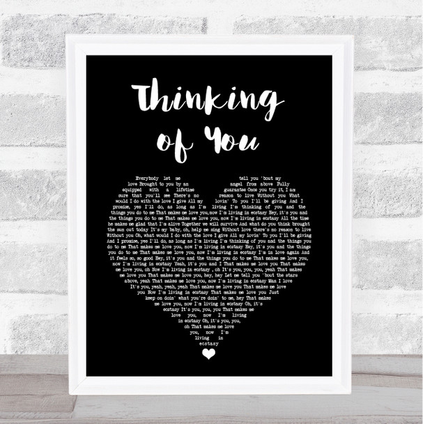 Sister Sledge Thinking of You Black Heart Song Lyric Quote Print