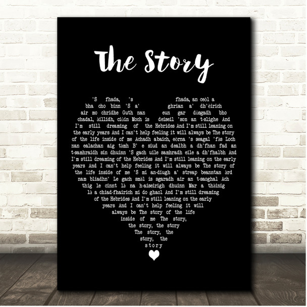 Runrig The Story Black Heart Song Lyric Print