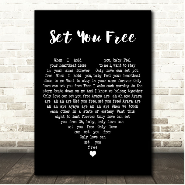 Sam Ryder Set You Free Black Heart Song Lyric Print