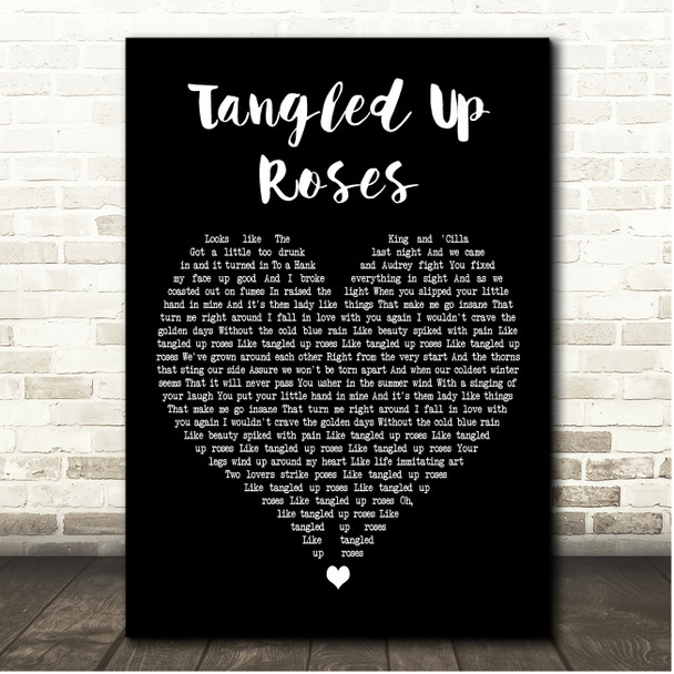 Shooter Jennings Tangled Up Roses Black Heart Song Lyric Print