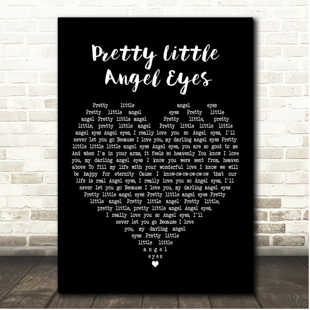 Showaddywaddy Pretty Little Angel Eyes Black Heart Song Lyric Print