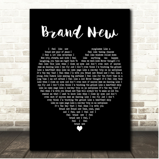 Ben Rector Brand New Black Heart Song Lyric Print