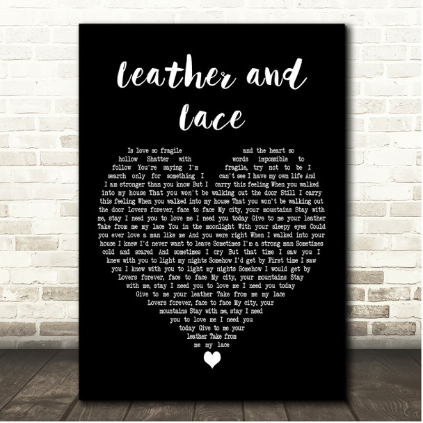 Stevie Nicks Leather and Lace Black Heart Song Lyric Print