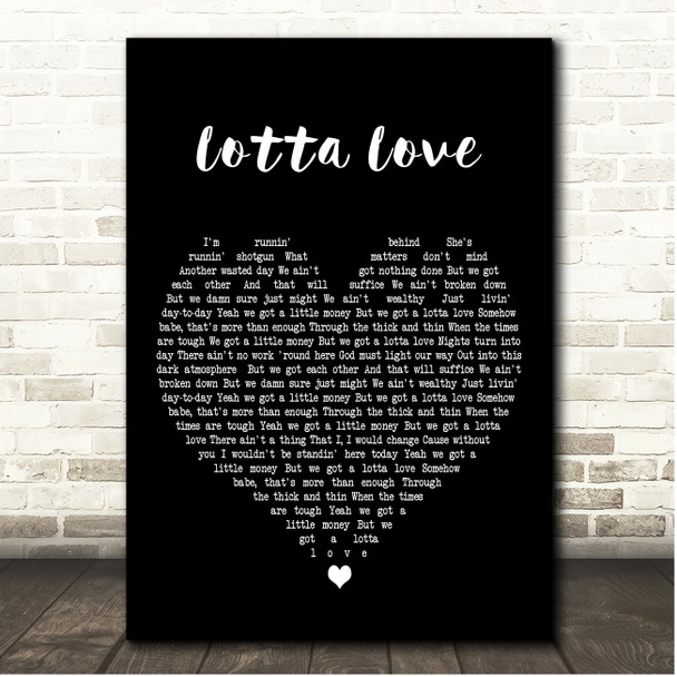 Sunday Best Lotta Love Black Heart Song Lyric Print
