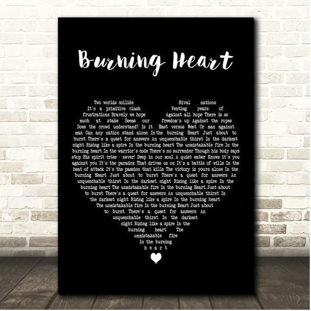 Survivor Burning Heart Black Heart Song Lyric Print